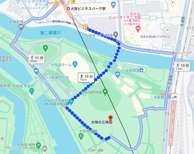 大阪ビジネスパーク駅の地図