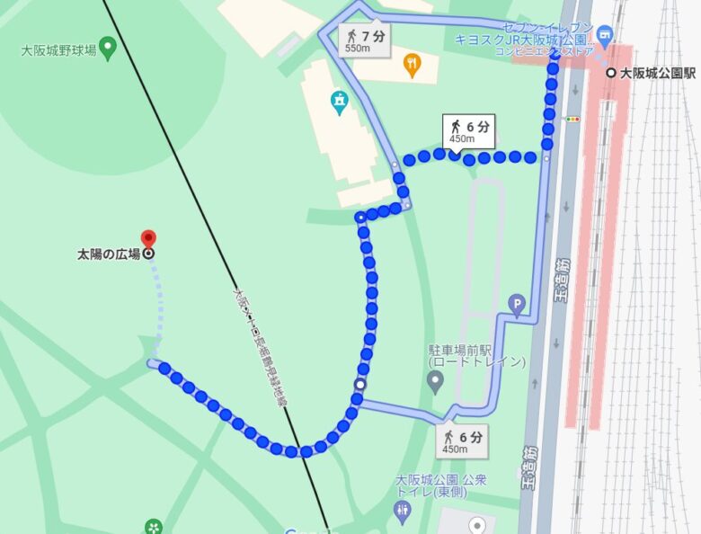 大阪城公園駅の地図
